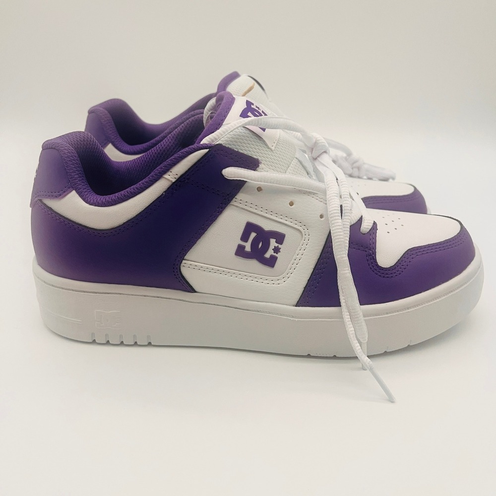 DC Shoes Women Manteca 4 Platform Sneakers White Purple Leather ADJS100156